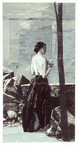 ALTAR STUDY 1 | 1995 | Collage/Gouache on Paper | 10.5" x 5"