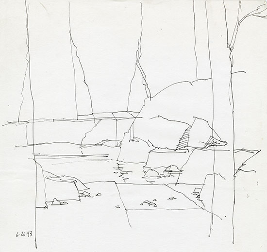 ITHACA FALLS 2 | 1993 | Ink on Paper | 14" x 10.5"