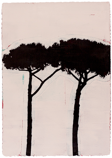 PARCO DELLI ACQUEDOTTI III | 2014 | Oil & Acrylic on Paper | 28.5" x 20"