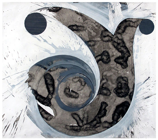 R | 2009 | Ink & Acrylic on Tyvek | 28" x 37”