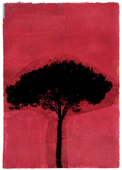 ROMA TREE 4 | 2010 | Oil & Acrylic on Paper | 28.5" x 20"