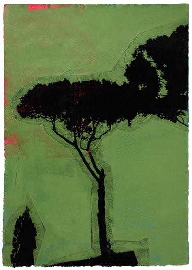 ROMA TREE 6 | 2010 | Oil & Acrylic on Paper | 28.5" x 20"