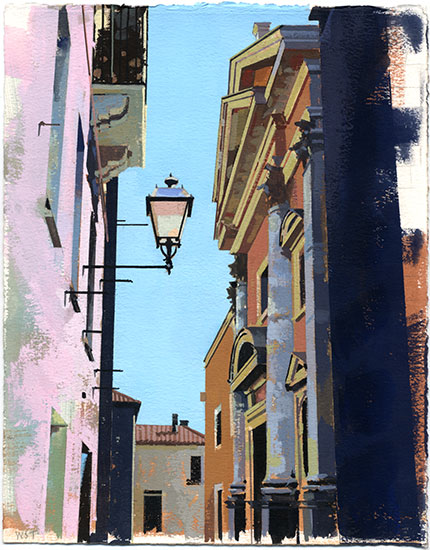 Via degli Specchi | 2005 | Gouache on Paper | 9.75" x 7.5"
