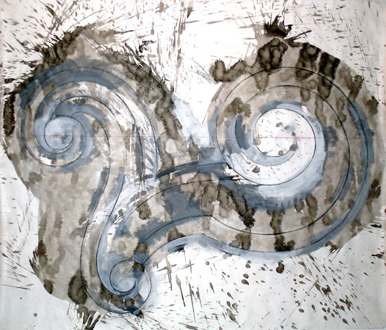 LENS | 2008 | Ink & Acrylic on Tyvek | 52” X 61”