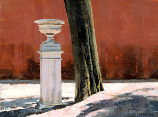 BORGHESE RED WALL | 2013 | Oil on Panel | 8.75" x 11.75"