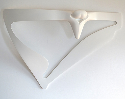 N.O.Z. | 2025 | Wood/Paint | 26.25” x 38.5” x 7.5"
